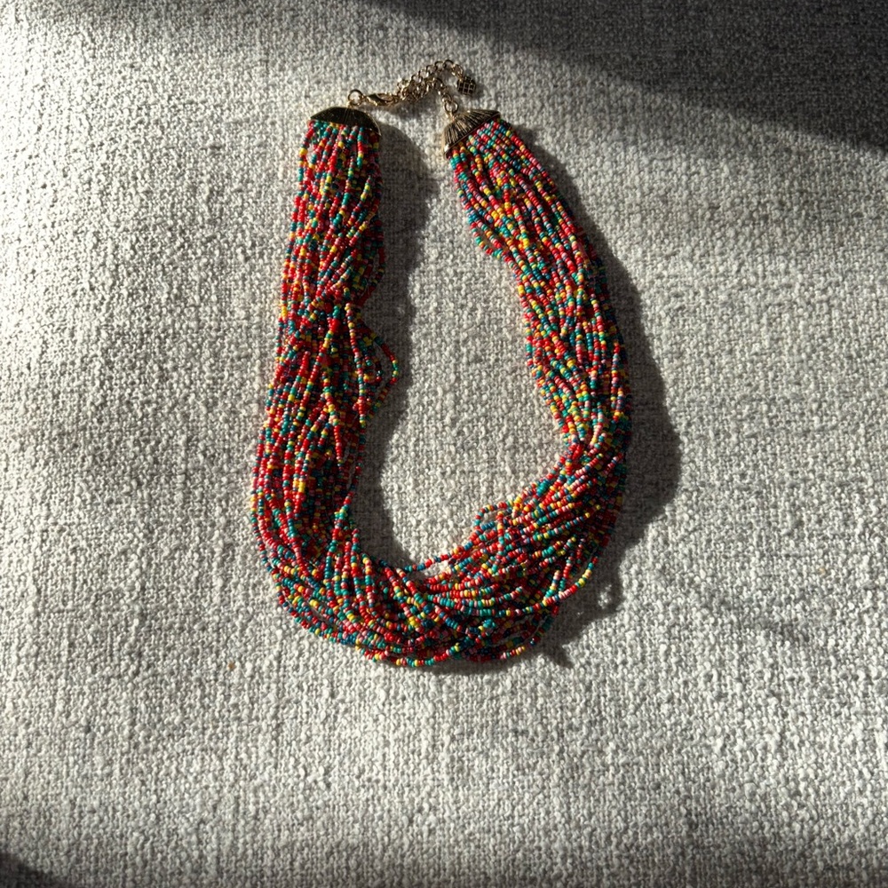 Talbot Multicolor Seed Choker (35) Strands, Glass Bead Style Necklace